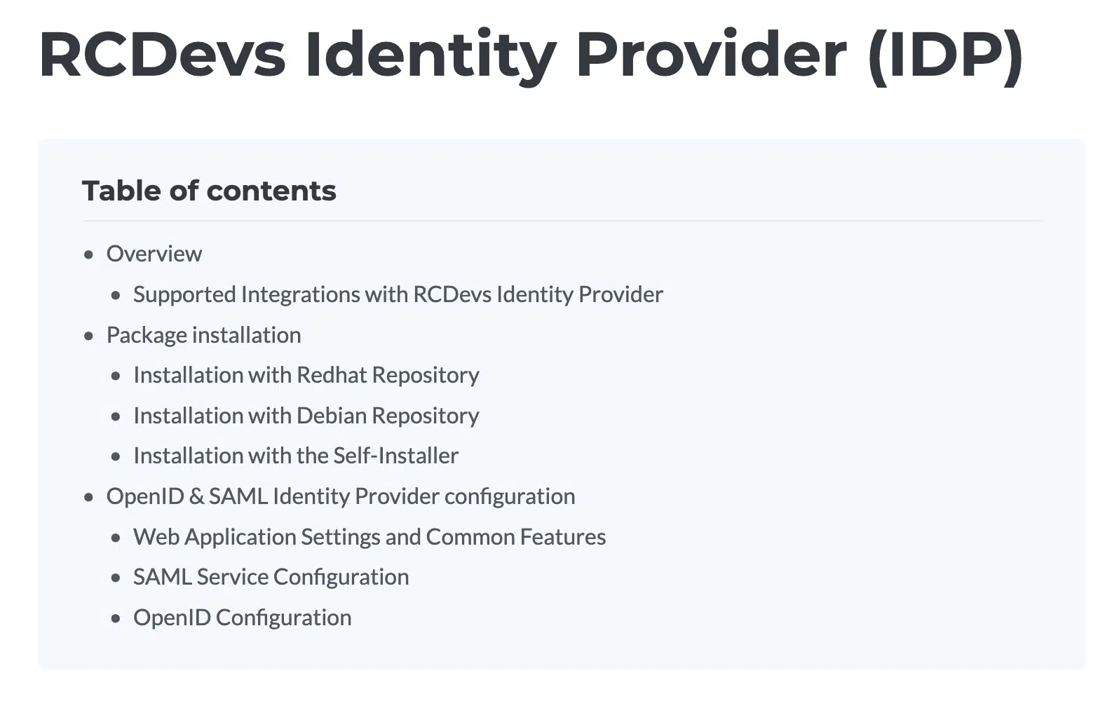 RCDevs IdP SAML OpenID Connect