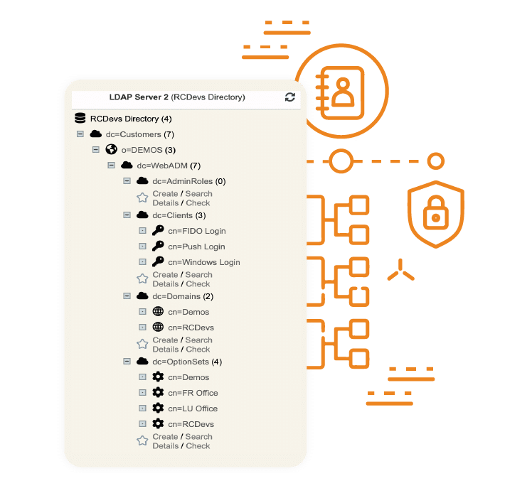 WebADM Répertoires locaux RCDevs